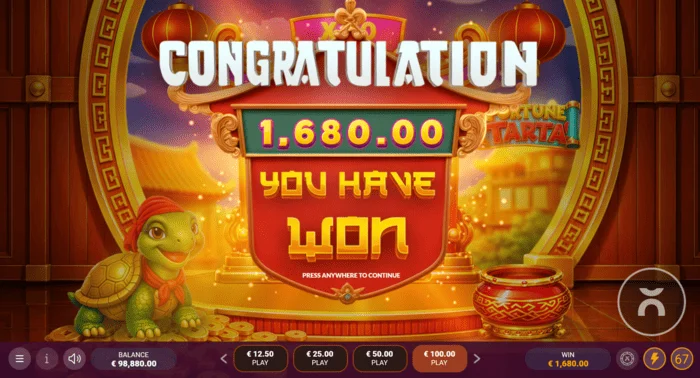 Fortune Tarta - Free Spins के अंत में कुल जीत